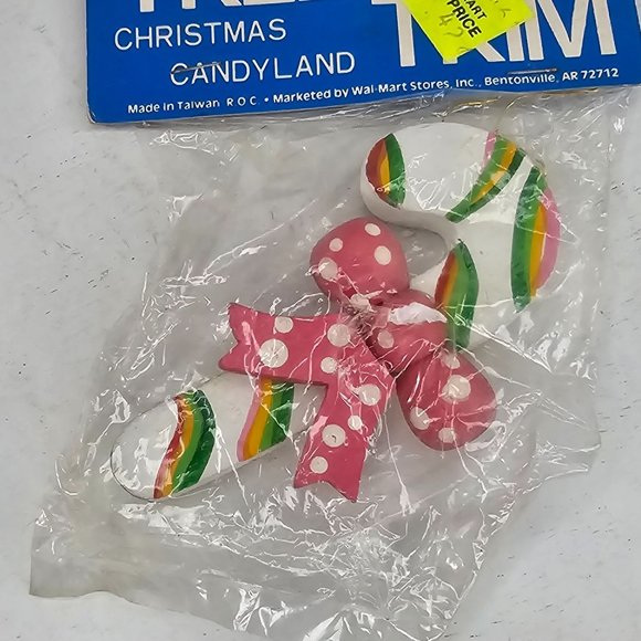 Vintage Tree Trim Christmas Candyland Ornament Candy Cane New Old Stock - Picture 4 of 8